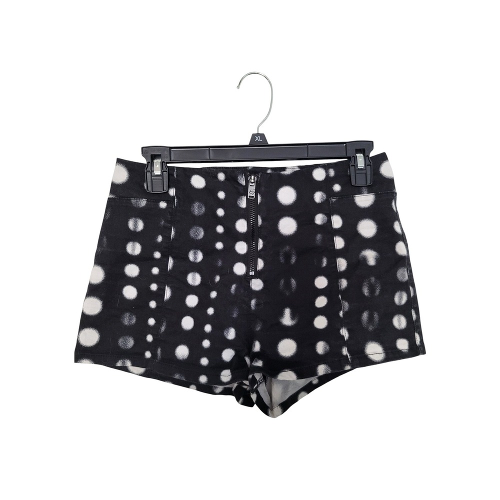 Fox Racing Shorts Womens Sz: 5 Black White Polka Dot High Waisted Zip Front Moto